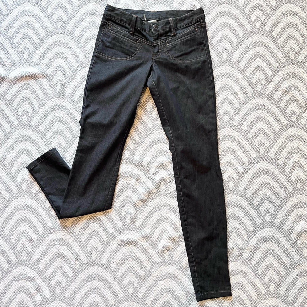 ATHLETA Schoeller Skinny Dry Dipper Black Denim Jeans 0